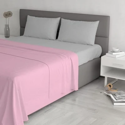 Image of Trend Chic Bedding Set, 100% Cotton, Made in Italy, Double, Pink