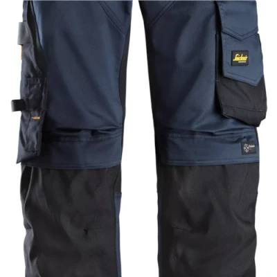 Image of Snickers AllroundWork Stretch Loose Fit Work Trousers Holster Pockets Navy/Black 120