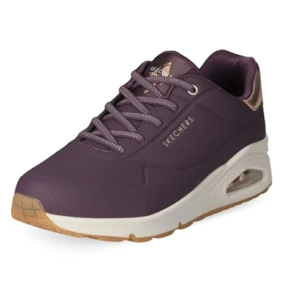 Image of Skechers Women&#039;s Uno Shimmer Away Sneaker, Purple, 6.5 UK