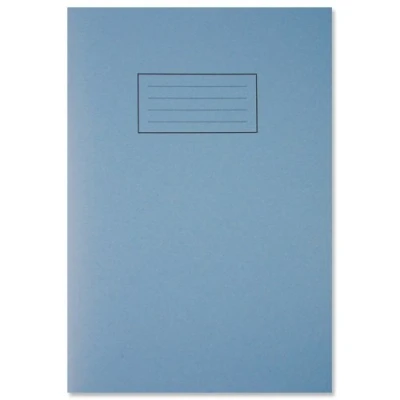 Image of Pack of 2 Blue A4 Exercise Book Ruled and Margin 80 Pages Class Children