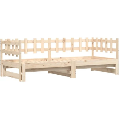 Image of vidaXL Pull out Day Bed without Mattress 2x(80x200) cm Solid Wood
