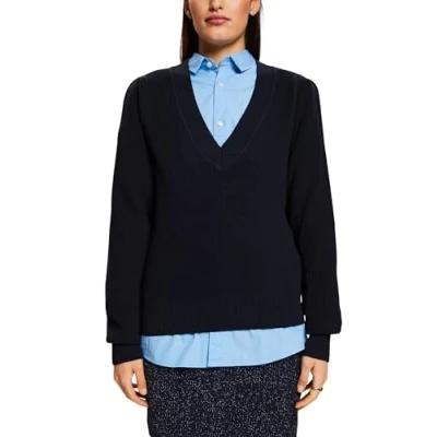 Image of ESPRIT Women&#039;s 113ee1i347 Sweater, 400/Navy, S