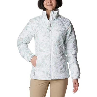 Image of Columbia Women&#039;s Powder Lite Jacket, Puffer White Flurries Print, Size L