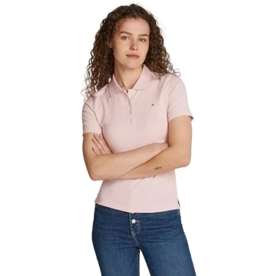 Image of Tommy Hilfiger 1985 SLIM Polo shirt, Women&#039;s, Size: Medium, Delicate pink