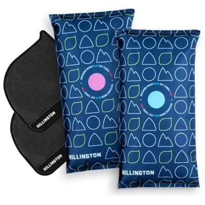 Image of Hillington Reusable Car Interior Dehumidifier Bag and Dashboard Mounting Anti Slip Mat Ideal for Use in Vehicles to Prevent Damp, Moisture, Condensation (2 x 1KG)