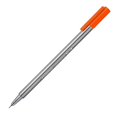 Image of Staedtler Triplus 334 Fineliner Pen Superfine Tip 0.3 mm Grey, Orange
