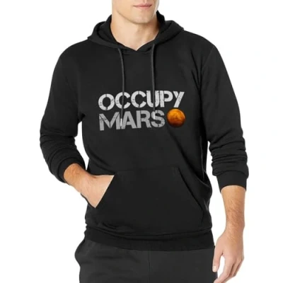 Image of Occupy Mars Elon Musk Hoody Cotton Science Sweatershirt Vintage Men Gift Hoodie XL Black