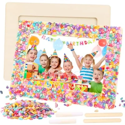 Image of OWill Arts and Crafts Mosaic Kits for Children, Decorate Your Own Photo Frame Craft Kids Age 6 7 8 9+, Creative Presents Children Birthday Christmas