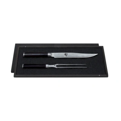 Image of Kai Tranche set Shun Classic 32 layers damask steel (Meat knife + Meat fork) 2 piece DMS 200