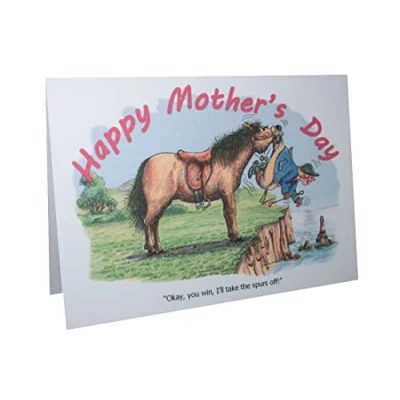 Image of Mother&#039;s Day Horses &amp; Ponies Humour Cartoon A5 Funny Blank Greeting Card by Armand Foster…