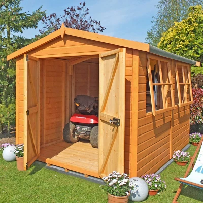 Image of 20&#039; x 10&#039; Shire Bison Heavy Duty Double Door Wooden Workshop (6.11m 3.16m)