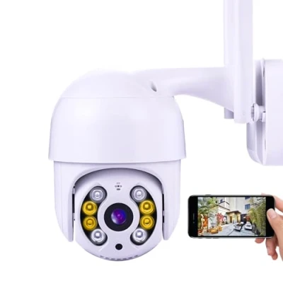 Image of New Flash 3MP WiFi Security Camera Outdoor, Pan Tilt 360 View CCTV Camera, Full Color Night Vision, Sound Light Alarm, Motion Detection, 2 Way Audio, Cloud/SD Card Storage, Device Sharing