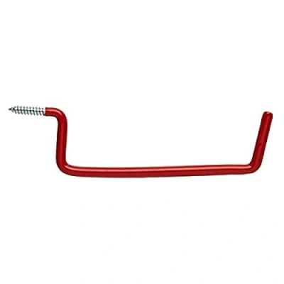 Image of Merriway BH04773 (2 Pcs) Red Plastic Coated Ladder Shed Garage Storage Hooks Pack of 2 Pieces