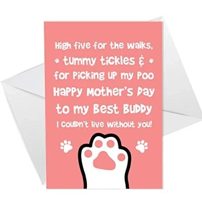 Image of RED OCEAN Funny Mothers Day Card From The Dog Novelty Mother&#039;s For Mum Mummy