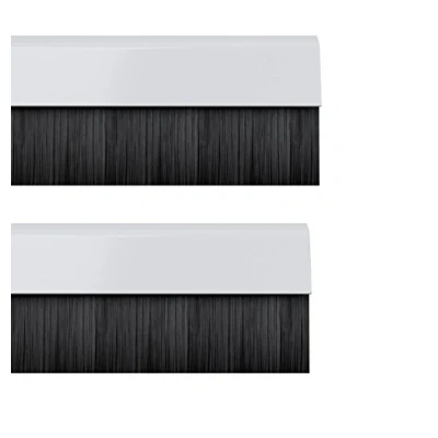 Image of STORMGUARD 02AM0010914W BDS Cover Clip Bottom of The Door Brush Draught Seal, White, 914 mm, Set 2 Piece