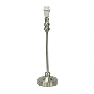 Image of Brushed Chrome Metal Candlestick Table Lamp Base Living Room Bedside Light