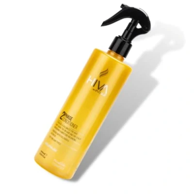 Image of Hiva by Evoque Leave In Conditioner 400 ml Spray Treatment 2 Phase Moisture without Rinse Ideal for Coloured and Bleached Hair Anti Frizz (Argan Collagen)