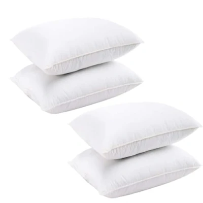 Image of AK InHome Pillows 4 Pack Luxury Hotel White Firm Support Side Sleepers Bed for Neck &amp; Shoulder Pain Hypoallergenic Orthopedic Pillow Standard Size (50x75cm)