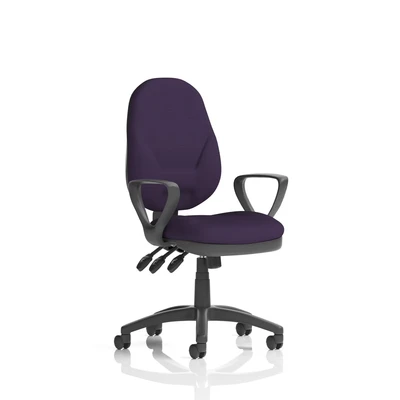 Image of Eclipse Plus XL Lever Task Operator Chair Bespoke with Loop Arms In Tansy Purple