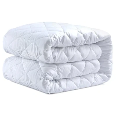 Image of Caroline Shatuik Mattress Protector Double Bed,Quilted Fitted Extra Deep 40cm Stretch Skirt Anti Allergy Topper Cover Not Waterproof (137 X 190)