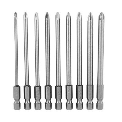 Image of Bestgle 9Pcs 100mm 1/4 Inch Hex Shank Magnetic Long Phillips Cross Screw Head Screwdriver Bits Set