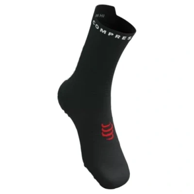 Image of Compressport Pro Racing Socks V4.0 Run High T2 (EU 39 41) Optimal Support for Running and Recovery in Black