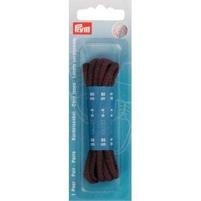 Image of Prym Cord Laces, Brown, 60 cm x Ø 5 mm, Braun, 2 Stück