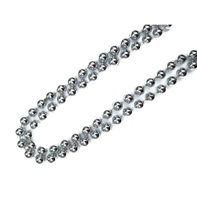 Image of LONG SILVER ROPE STRING BEAD NECKLACE 48 INCHES (120CM)