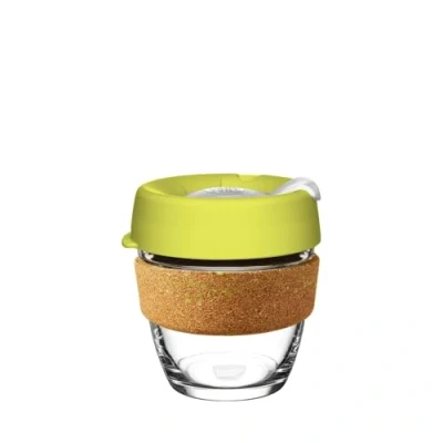 Image of KeepCup Brew Cork Ace Reusable Coffee Cup Tempered Glass and Recovered Tennis Ball Band, S 8oz/227ml Slice