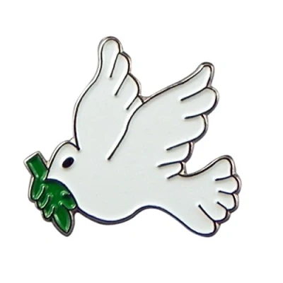 Image of Dove of Peace Bird Metal Enamelled Pin Badge Lapel XJKB1 09