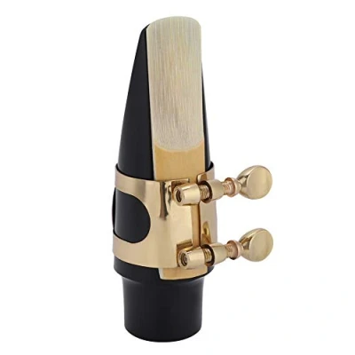 Image of Saxophone Mouthpiece, ABS Professional Alto Flute Head Mouthpiece with Cap and Metal Buckle, 5 in 1 Sax Set for Jazz Musical Instrument Accessories