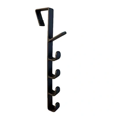 Image of Over The Door Hooks Heavy Duty Plastics Hanger Hook With 5 For Hanging Coat Towel Bag Robe Hat Purse Rack Closet Clothes