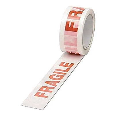 Image of Printed Tape Fragile Polypropylene 50mmx66m Red on White [Pack of 6]