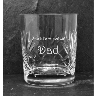 Image of County Engraving Personalised 12oz Lead Crystal Whisky Glass with Silk Gift Box (Silk Blue Box)