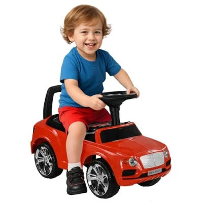 Image of AIYAPLAY Bentley Bentayga Licensed Ride on Car, Foot to Floor Sliding Car Push Along with Under Seat Storage, Music Horn, for Toddler from 18 36 Months Red