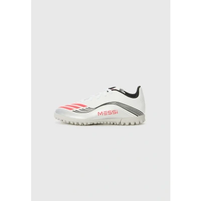Image of adidas Performance F50 Messi CLUB Astro turf trainers for kids, Size: 3, White/lucid red/silver coloured shoes