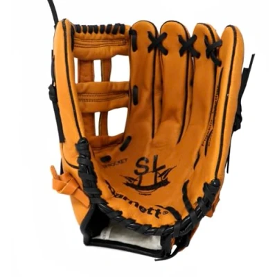 Image of SL 127 RH Leather baseball glove, outfield, size 12.7&#039;&#039;, brown, barnett