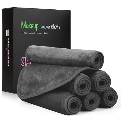 Image of Nineigh Makeup Remover Cloth, Microfiber Flannel Face Cloth 6pcs Reusable Facial Cleansing for All Skin Types Make Up Removing(20x40 cm, Grey)