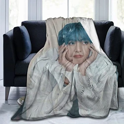 Image of LOUJIN Blanket Kim Actor Taehyung Super Soft Flannel Fleece Lightweight Throw Blankets Air Conditioning Couch Sofa Bedroom For Kids Adults 200CM X 150CM