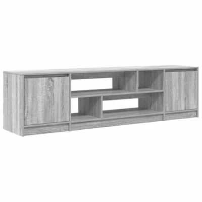 Image of vidaXL TV Cabinet Modern Grey Sonoma Engineered Wood, 188.5x41x50 cm, Storage for Living Room/Bedroom, Sturdy Stand