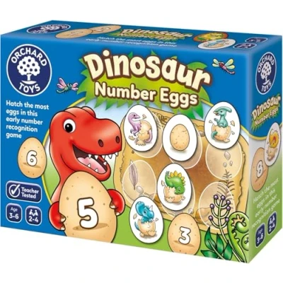 Image of Orchard Toys Dinosaur Number Eggs and Counting kids Educational Game For Fans Aged 3 6