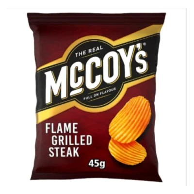 Image of McCoy&#039;s Flame Grilled Steak Flavour Potato Crisps 45g x Case of 26