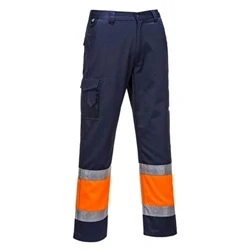 Image of Portwest Hi Vis Two Tone Combat Trouser Orange/Navy Large
