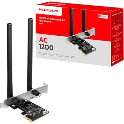 Image of MERCUSYS MA30E WiFi Card AC1200 Mbps Wireless Bluetooth 5.0 PCIe Network Card, MU MIMO Wider Signal Coverage, PCI Express for Desktop/PC Windows 10/11(64Bit)