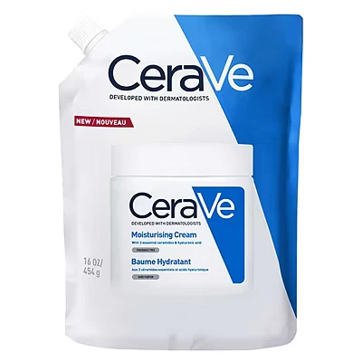 Image of CeraVe Moisturising Cream Refill Pouch with Hyaluronic Acid &amp; Ceramides for Dry to Very Skin 473ml