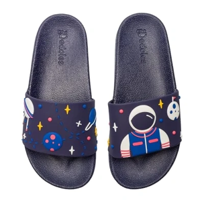 Image of Dedoles Sliders &amp; Slippers for Women, Men Kids Sandals Funny Designs Plane Coffee Party Pizza Fox Bear Cherry Flamingo Footwear Gift, Colour: Astronaut, Size: 3 UK