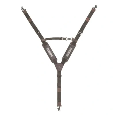 Image of DEWALT Leather Tool Belt Suspenders, Y Back Design Adjustable, Heavy Duty Construction (DWST550116)