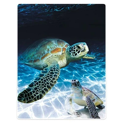 Image of YISUMEI Soft Flannel Fleece Blanket Throw for Bed Sofa,Giant Turtle,125x200cm