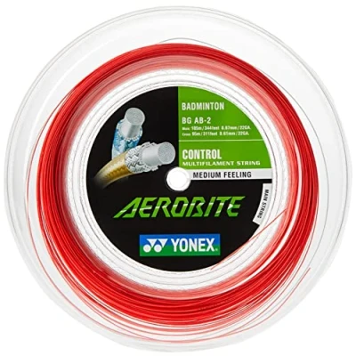 Image of Yonex Aerobite 200M red and white badminton string