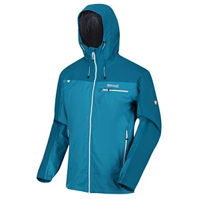 Image of Regatta Highton Men&#039;s Waterproof and Breathable Technical Jacket with Stretch Panels Fixed Adjustable Hood Shell Jackets